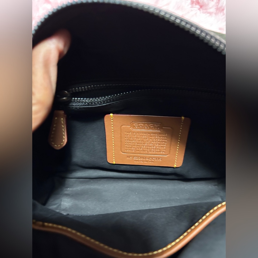 COACH FLIGHT BAG SIGNATURE SUEDE/DARK ARMY GREEN - Picture 10 of 10